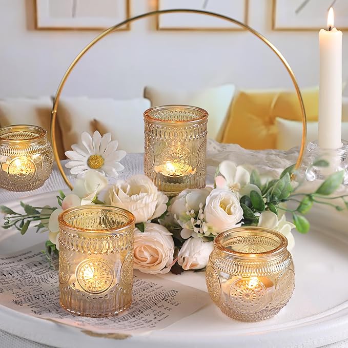 DARJEN 12Pcs Gold Votive Candle Holders - Image 3