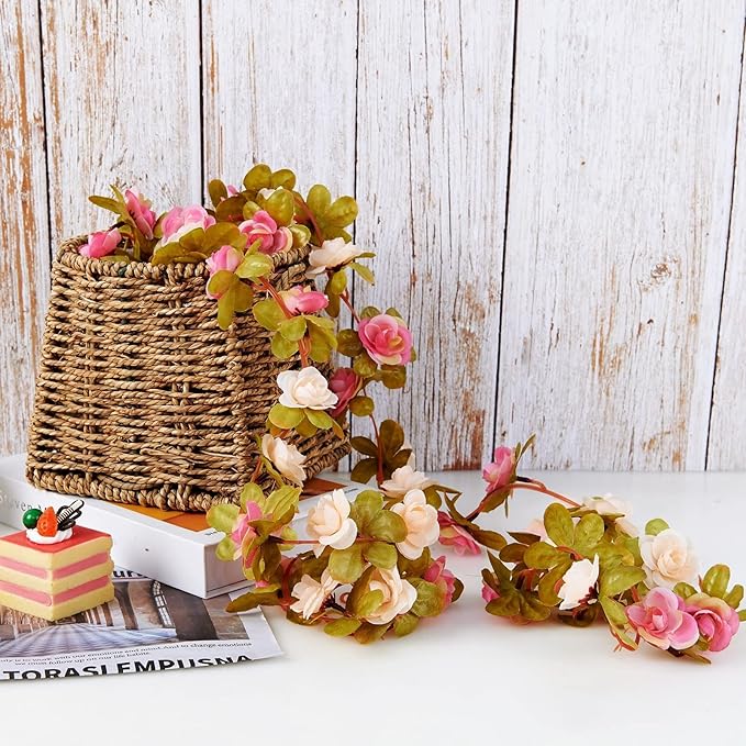 6 Pcs x 8.2 ft Flower Garland Artificial Rose Vine Flowers - Image 8