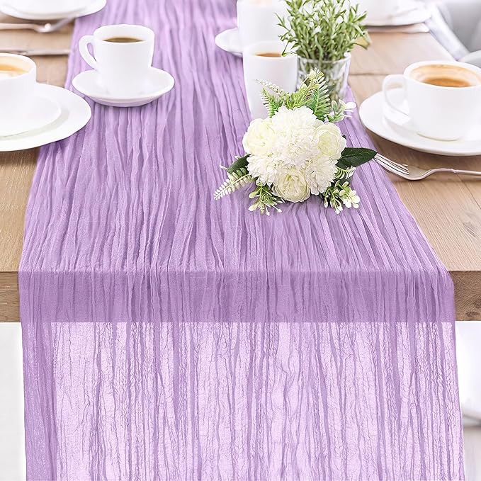 1-Pack Lilac Cheesecloth Table Runners – 10FT Boho Rustic Gauze Fabric Cheese by Unknown