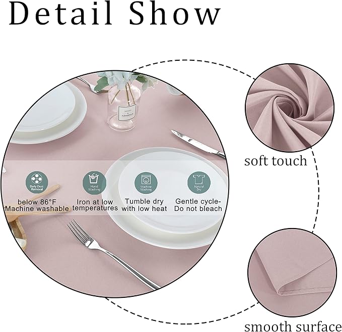 Fitable Rectangle Tablecloth Stain and Wrinkle Resistant Washable Polyester - Image 3