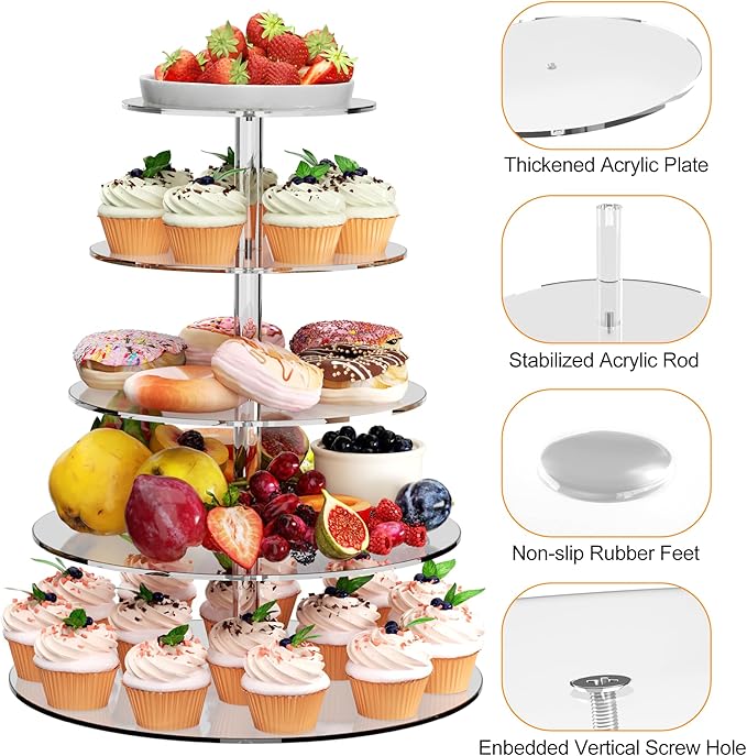 weddingwish 5 Tier Round Cupcake Stand - Image 5