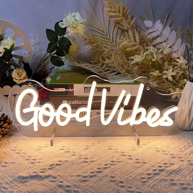 Good Vibes Table Number Neon Sign Desk Lamp Night Light Wedding Letter LED Neon - Image 4