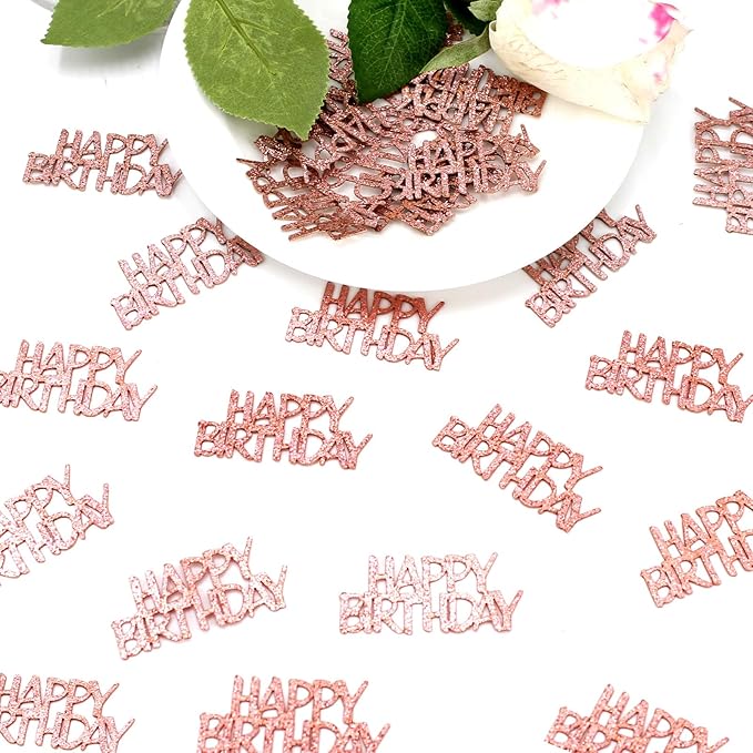 Rose Gold Happy Birthday Confetti - Image 6