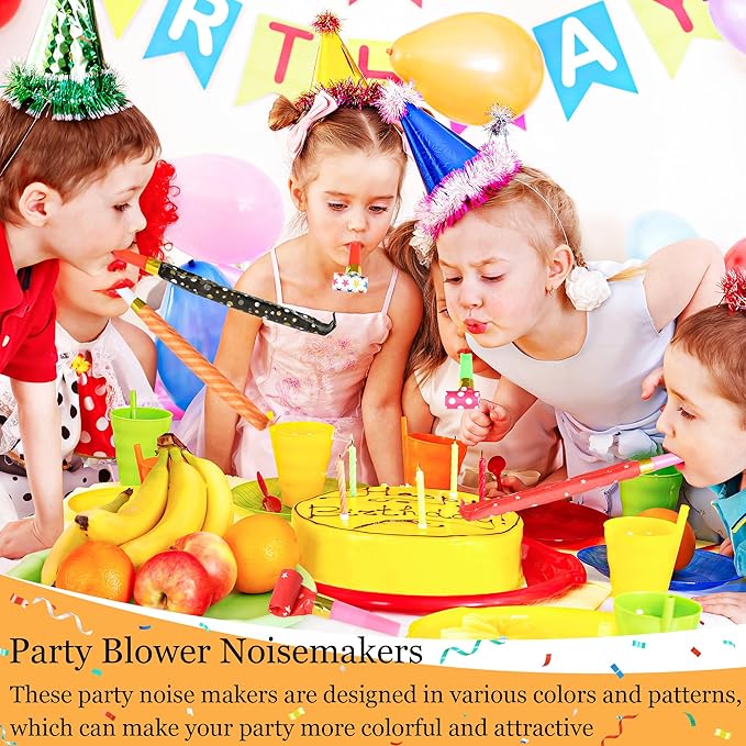 24 Pcs Party Blower Colorful Blowouts Noisemakers Birthday Blowouts Whistles - Image 3