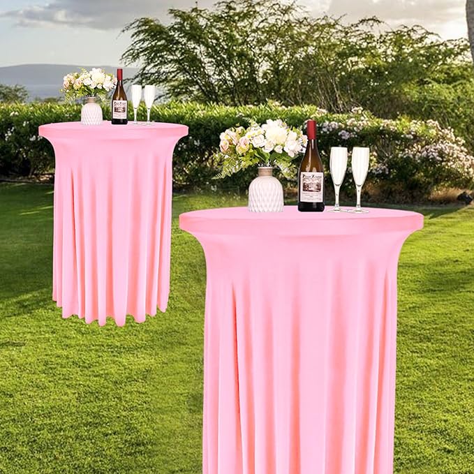6 Pack Round Cocktail Tablecloth 32"x 43" Spandex Cocktail Table Skirt - Image 7