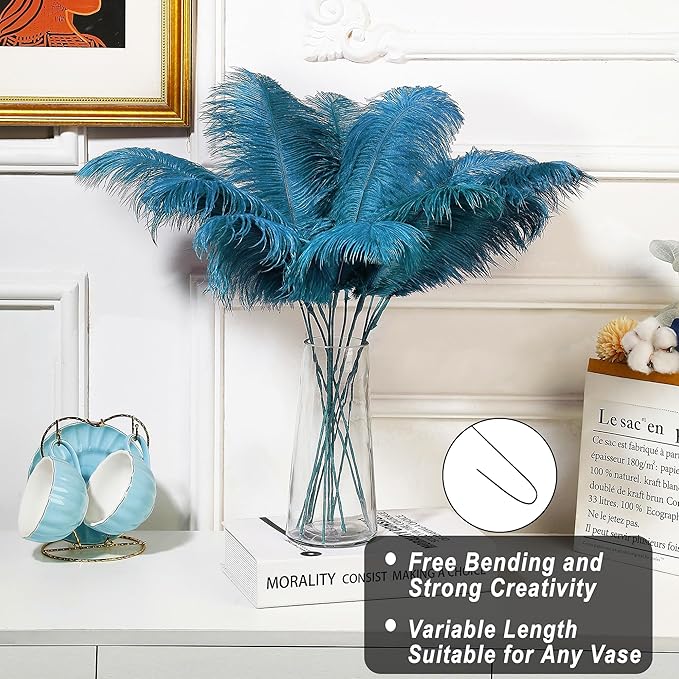 Holmgren Turquoise Ostrich Feathers Bulk - Image 2