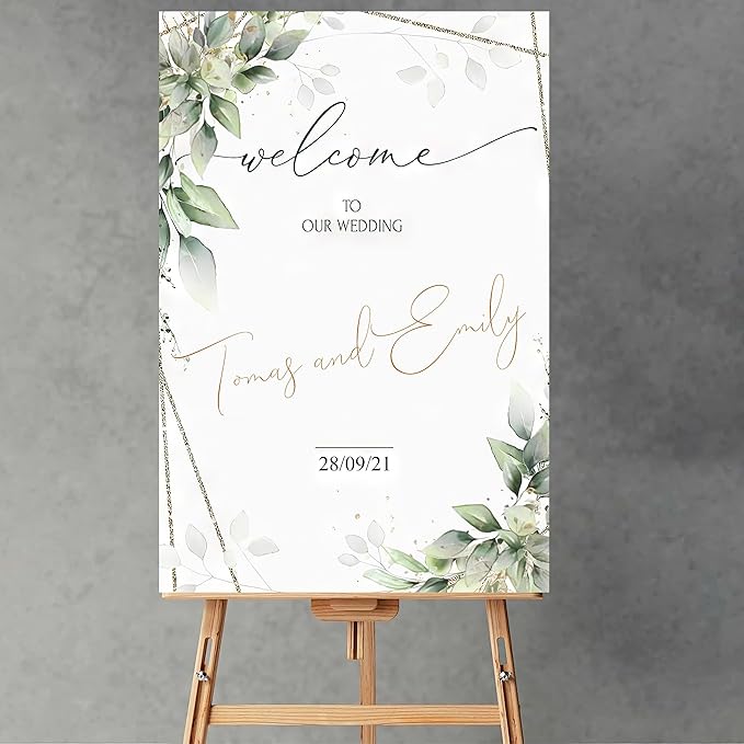 Editable Welcome Sign, Welcome Sign, Geometric Greenery Sign, Eucalyptus - Image 2