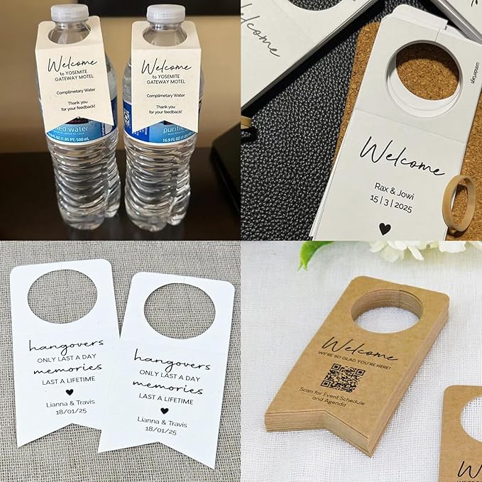 Custom Water Bottle Hang Tags, Wine Bottle Labels Hangover Kit Tags, - Image 6