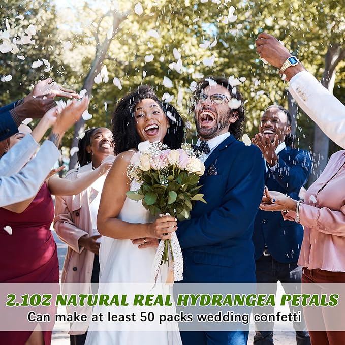Wavwavw Biodegradable Confetti, Dried Hydrangea Flower Petals - Image 3