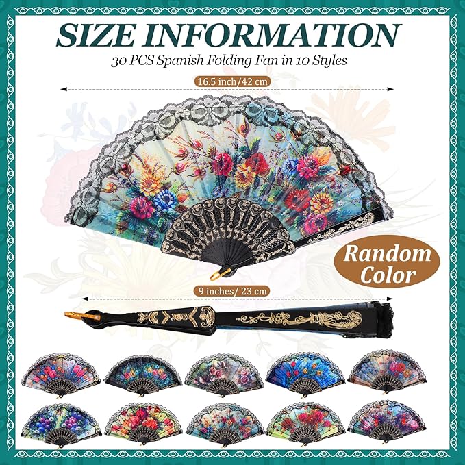 Geetery 30 Pcs Folding Hand Fan - Image 2