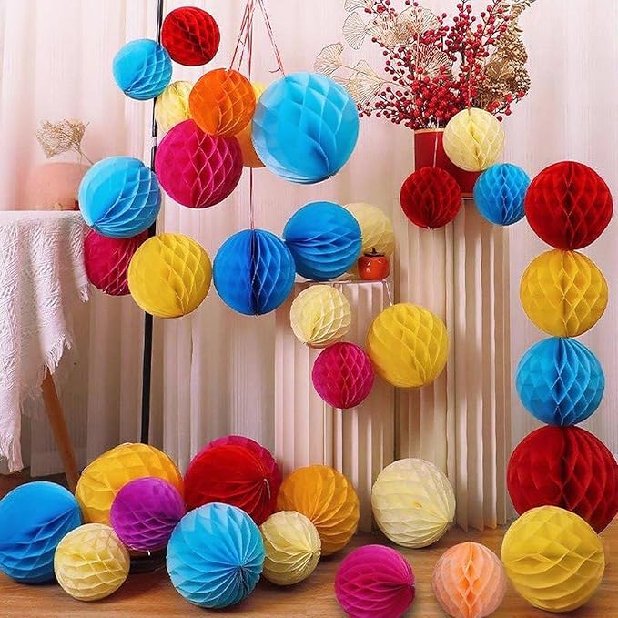 Rainbow Honeycomb Balls Decorations - Image 6