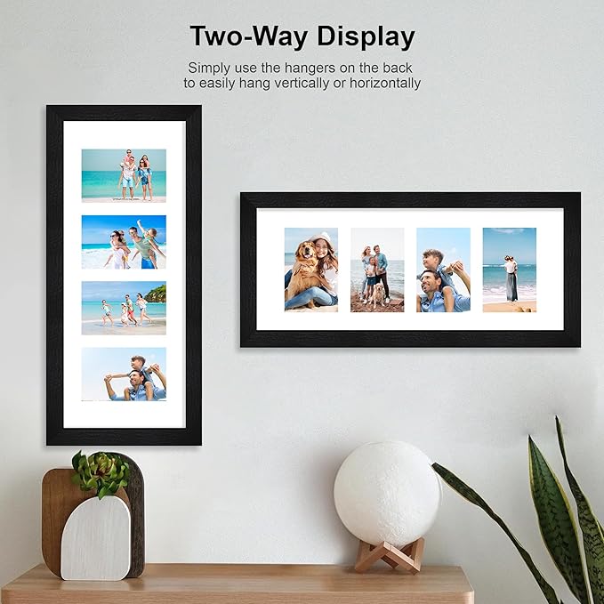 8x20 Picture Frame Set of 2, Rustic Black Wood Frame - Image 3