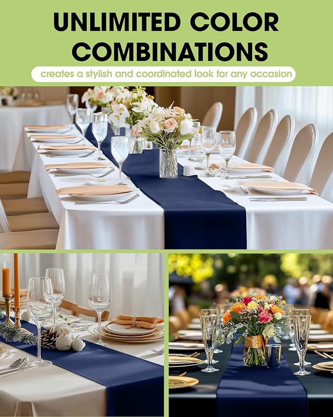 Pureegg Navy Blue Plastic Table Runners - Image 2