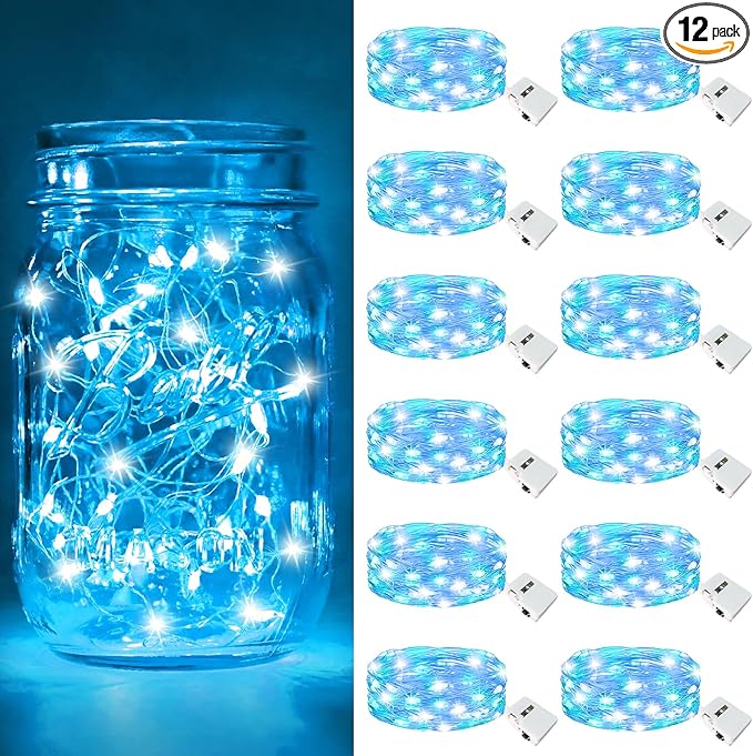 btfarm 12 Pack Fairy Lights Battery Operated, 7ft 20 Led Twinkle Lights String by btfarmdecorativelighting