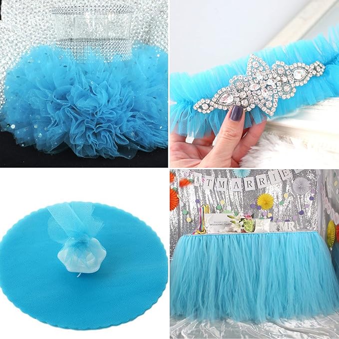 Turquoise Tulle Fabric Rolls 54 Inch by 10 Yards Fabric Tulle Bolt - Image 5