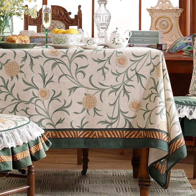 patdrea Designer Floral Linen Table Cloth - Image 2