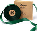 Forest Green Satin Ribbon 7/8 Inch x 50 Yards Double-Faced Ribbons by Keypan