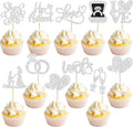 Ephlyn 30Pcs He Asked She Said Yes Cupcake Toppers Glitter Engagement Cupcake by Ephlyn