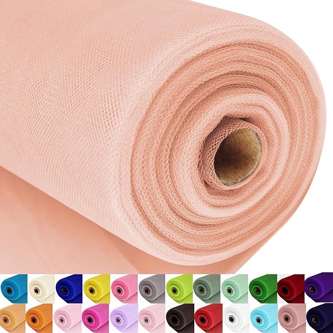 Blush Tulle Fabric Roll Spool Bolt Large Tulle Wedding Party Decoration by AblemeDeco