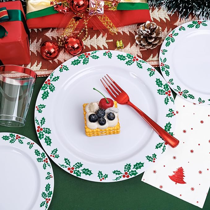 WDF 350pcs Christmas Plates and Napkins Set - Image 8