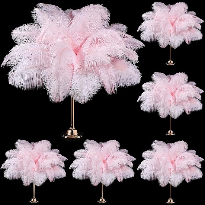 80 Pcs Large Natural Ostrich Feathers Plumes 14-16 Inch Bulk by Yuxung