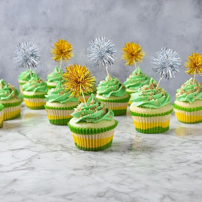 Ephlyn 30Pcs Foil Firework Cupcake Toppers Party Birthday Cake Toppers Supplies - Image 5