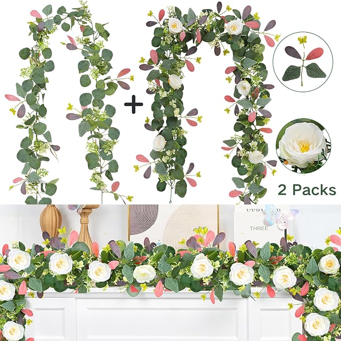 ASTRYAS 2Pcs 6.23Ft Artificial Eucalyptus Garlands - Image 5