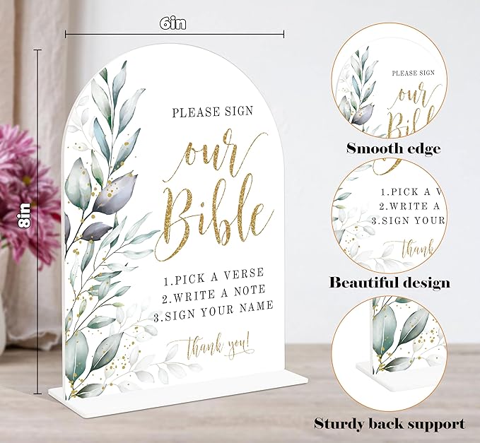Acrylic Wedding Signs, Wedding Reception Signage, Bridal Shower Table Decor - Image 2