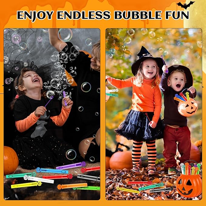 Shemira 400PCS Halloween Bubble Wands, Mini Bubbles Party Favors - Image 5