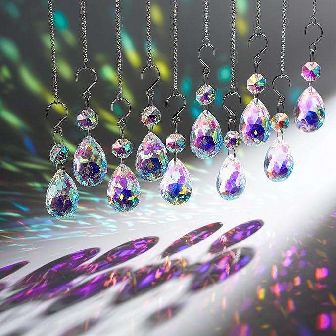 H&D HYALINE & DORA 3Inch Crystal Suncatcher Bauhinia Prisms Pendants 10Pcs - Image 4