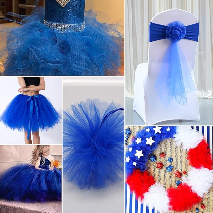Royal Blue Tulle Fabric Rolls 6 Inch by 100 Yards Fabric Spool Tulle Ribbon - Image 6