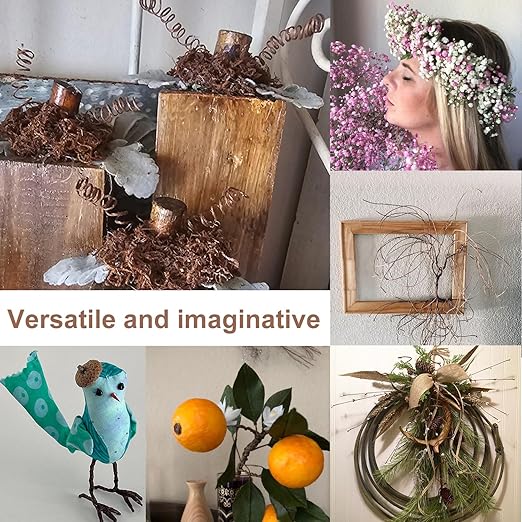 4 Roll 656Ft Brown Floral Wire, Rustic Vine Bind Wire - Image 7
