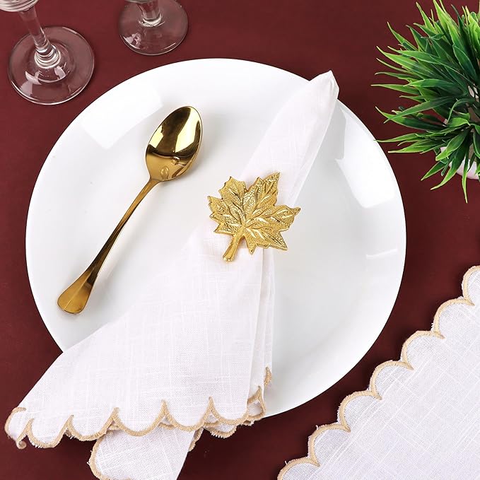 Set of 12 Maple Leaf Napkin Rings - Image 2
