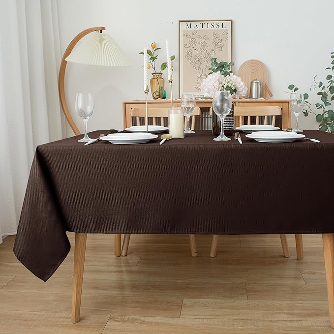 Biscaynebay Textured Fabric Tablecloths 60x84 Inches Rectangular, Wedding and - Image 7
