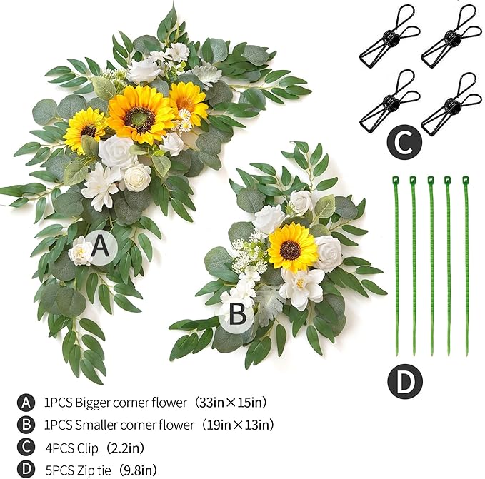 Wedding Sign Faux Flower Swag for Ceremony Party Reception Entrance Floral - Image 3