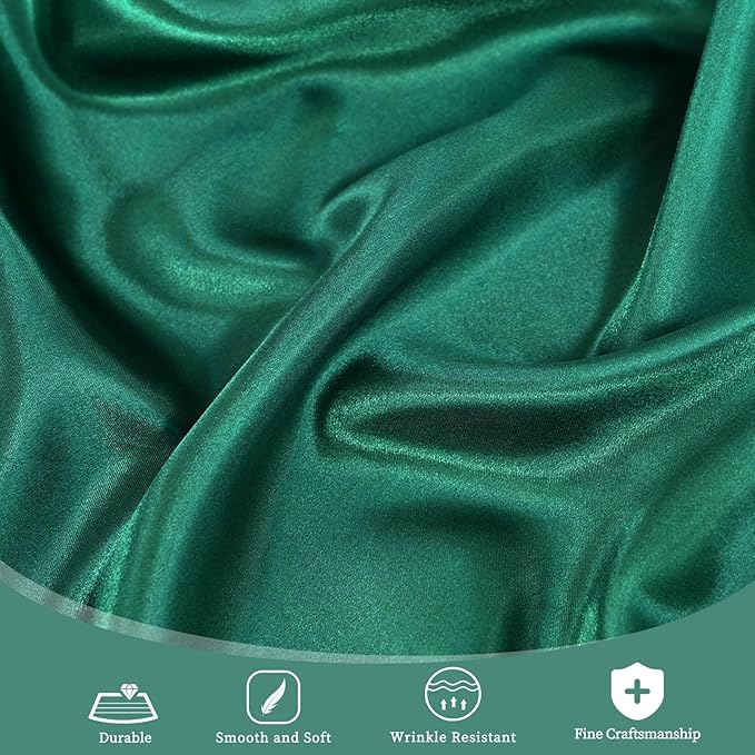 6 Pack 108 Inch Hunter Green Satin Tablecloth - Image 4