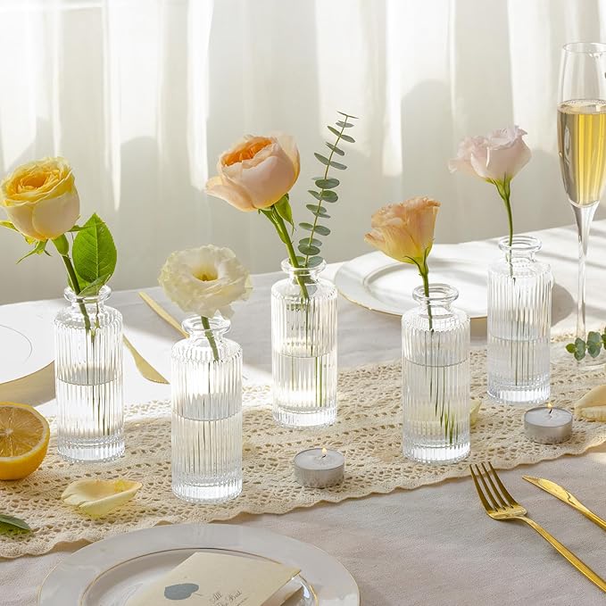 ComSaf Small Bud Vases Set of 12, 5.2 inch Glassl Bud Vase in Bulk, Mini Flower - Image 3