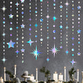 Iridescent Party Decorations Star Circle Dot Paper Garland Banner Bunting by pinkblume