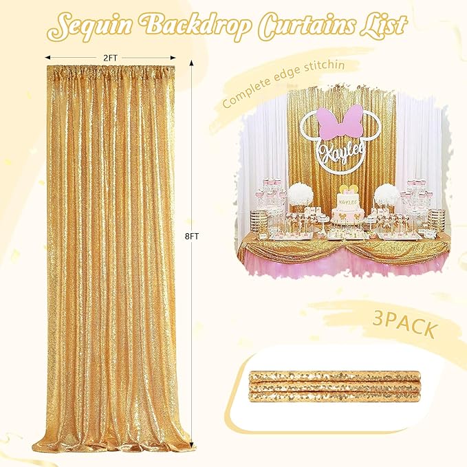 Gold Backdrop Curtain for Parties - Image 6