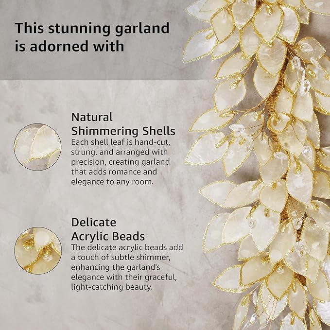 Handcrafted 48" Shell Garland for Enchanting Home Decor - Image 5