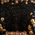 Black Backdrop Curtain with Lights String by Partisky