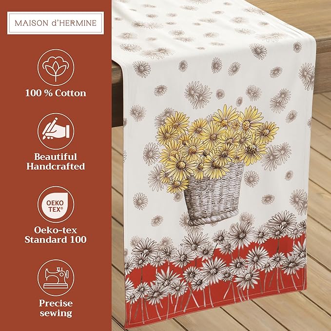 Maison d' Hermine Table Runner 100% Cotton Double Layer Table Runners 108 - Image 2
