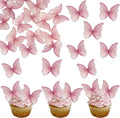 Ephlyn 48Pcs Edible Butterfly Cupcake Toppers Cute 3D Butterfly Cake Picks by Ephlyn