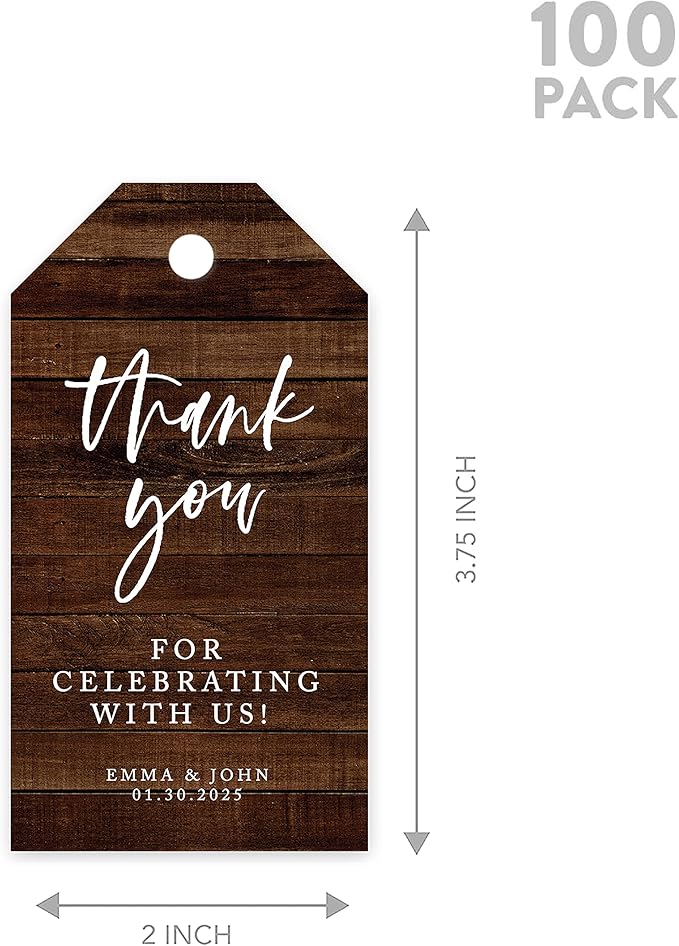 Andaz 100-Pack Personalized Thank You Tags - Image 5