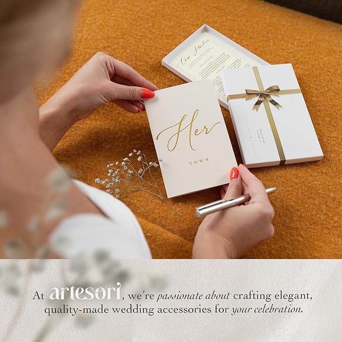 ARTESORI Wedding Vow Book for Her & Him, Soft Touch, 28 Lined Pages, Wedding - Image 8