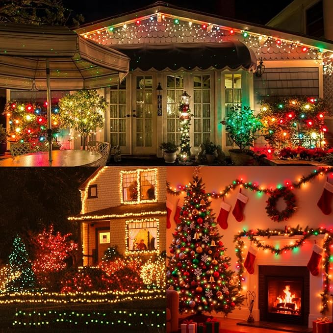 LAMPHOME 66ft Christmas Decorative Mini Lights, 200 LED Transparent Wire Fairy - Image 5