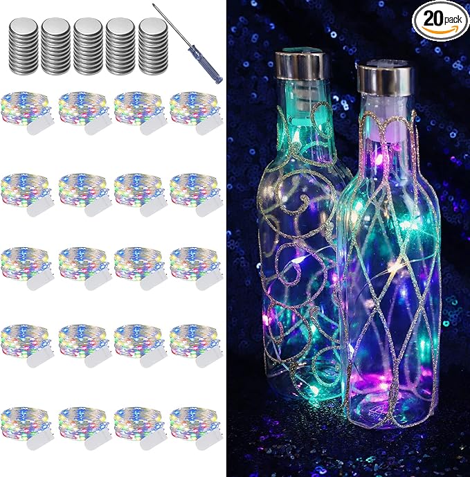 LAMPHOME 20 Pack Easter Fairy Lights Battery Operated - 7ft 20 LED Copper Wire by ULL