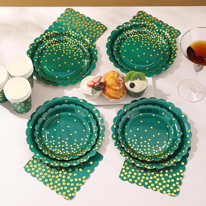 175Pcs Green and Gold Party Decoration - Image 5