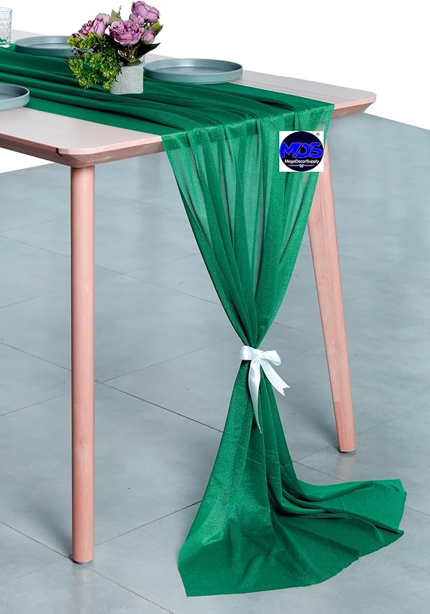MDS 2 Pack 10ft Chiffon Table Runner 29 x 120 Inches Sheer Wedding Runner - Image 3