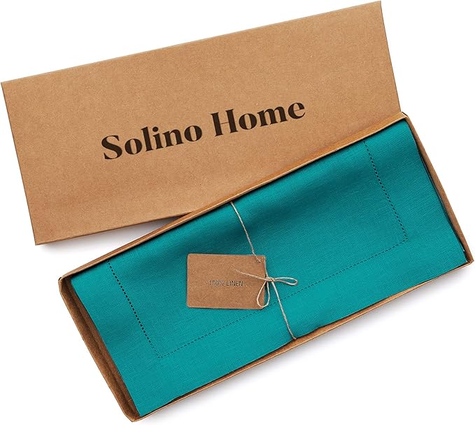 Solino Home Linen Teal Table Runner 144 Inches Long - Image 6